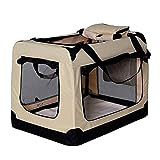 dibea Hundetransportbox Hundetasche Hundebox faltbare Kleintiertasche Größe (L) 70x52x50 cm Farbe Beige